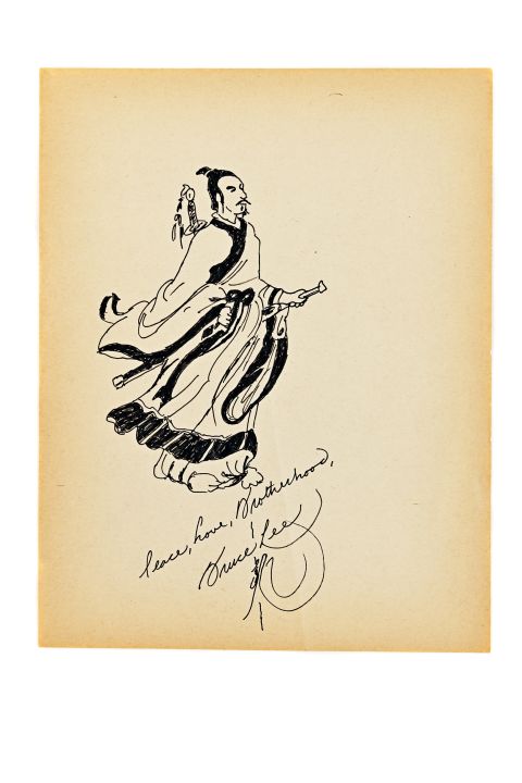A hand-drawn sketch of a Chinese master monk drawn by Bruce Lee in 1973 goes on sale in Hong Kong on December 5.