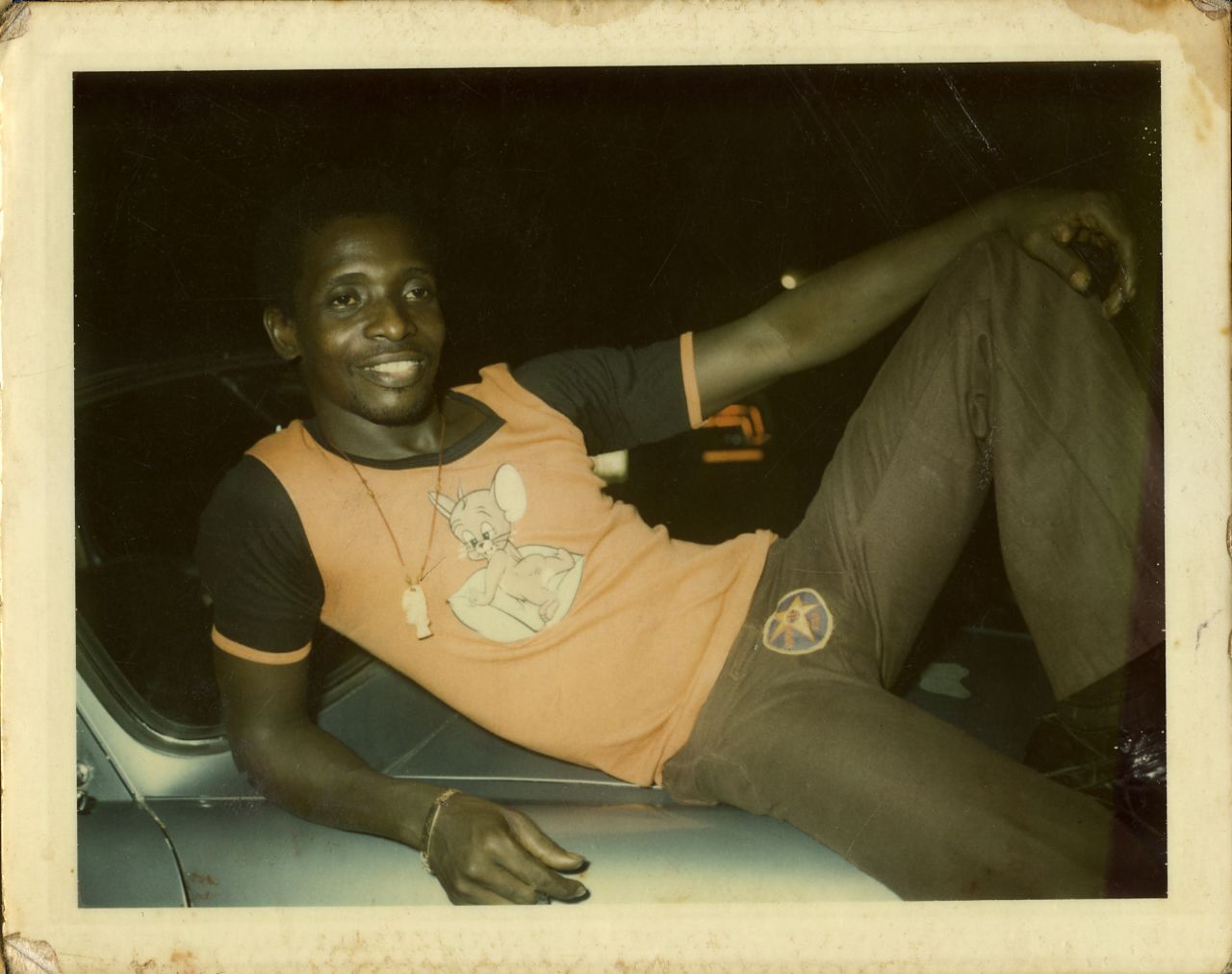 Alen relaxing in front of Fela's Kalakuta house in Lagos, in 1975.