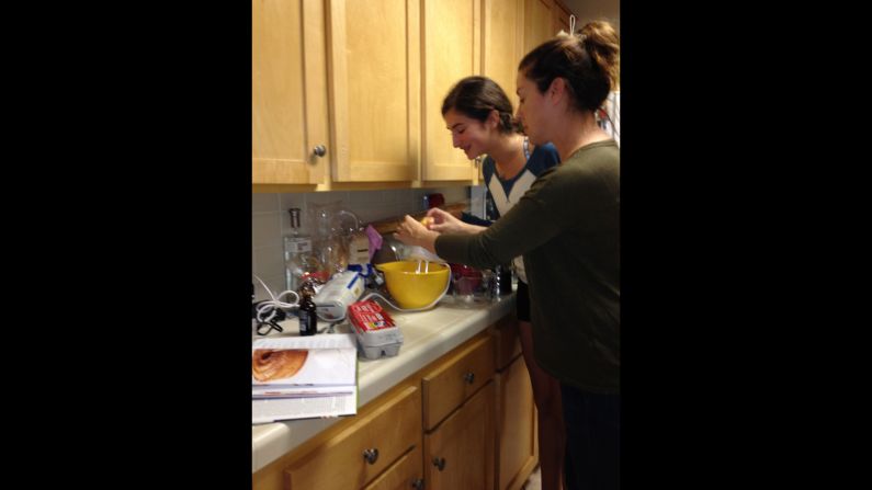 Author and comedian <a href="http://www.sarahmaizes.com/" target="_blank" target="_blank">Sarah Maizes</a>, mom to three including an almost 14-year-old, also does plenty of baking to combat stress. "Nothing like making a batch of blondies from scratch - cracking, beating and bombarding the batter with M&M's and chocolate chunks - to let off some steam," she said.