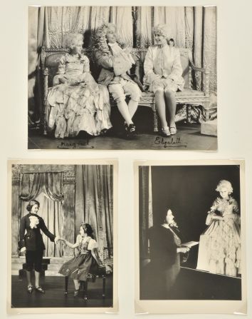 Princesses Elizabeth (L) and Margaret on stage.