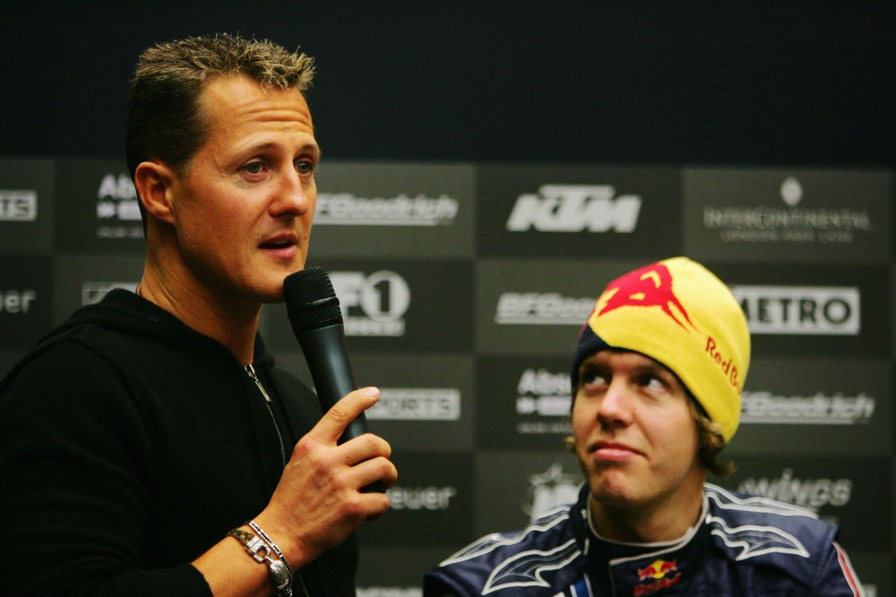 A young Vettel (shown here in 2008) says he looked up to Schumacher in his early F1 career -- but soon he would edge closer to his hero's achievements.