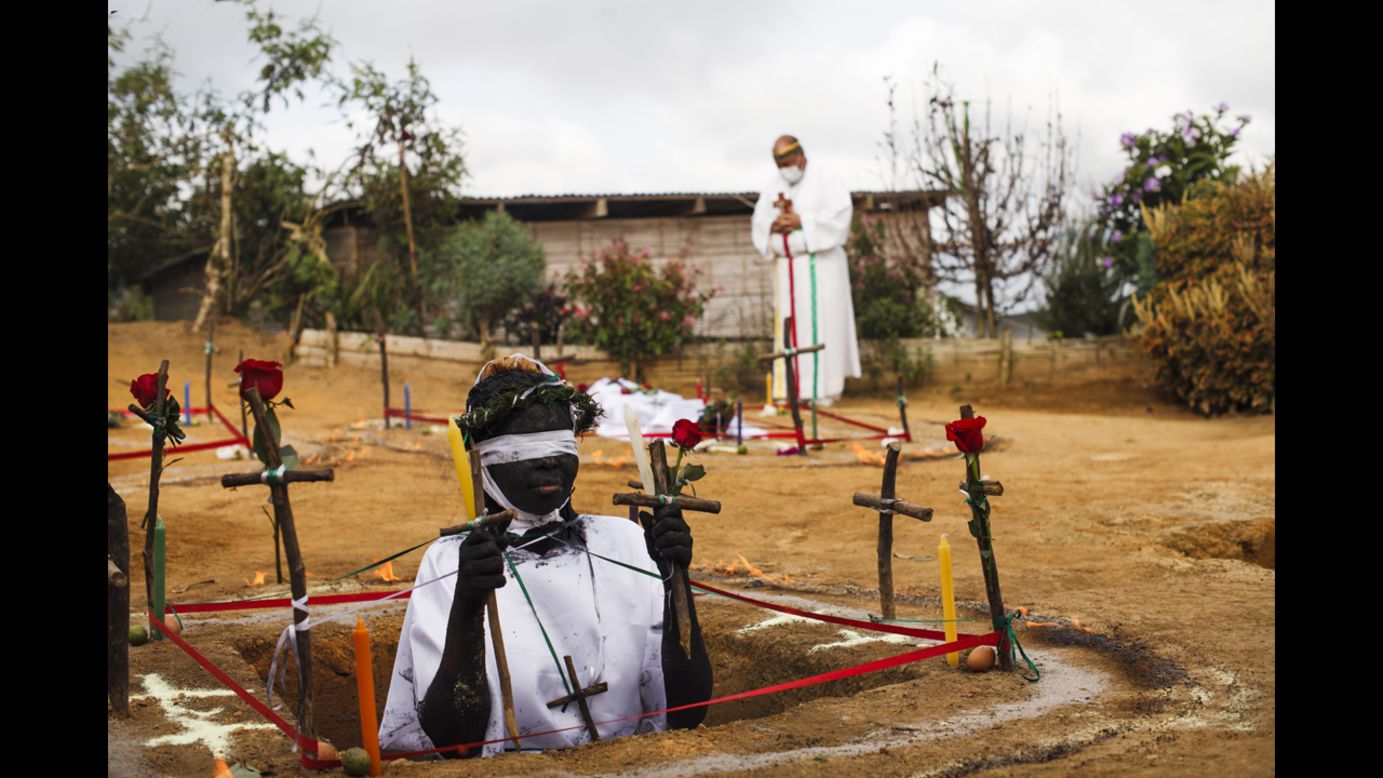 <strong>April 7:</strong> Hermano Hermes performs exorcism rituals in La Cumbre, Colombia. He says he has helped thousands of people get rid of evil spirits possessing them.