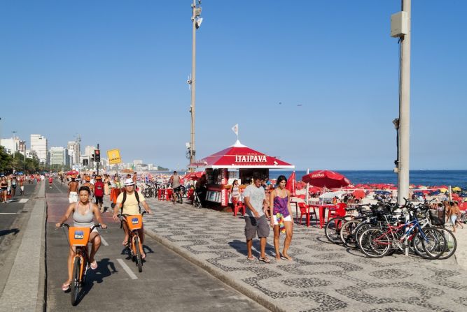 The city's <a href="http://www.mobilicidade.com.br/bikerio.asp" target="_blank" target="_blank">Samba bike sharing program</a> has 60 stations and 600 bicycles that average 6.9 trips per bike a day and 44.2 trips per 1,000 residents. This one's open to anyone visiting the city, though you'll need someone who speaks Portuguese to help you sign up. 