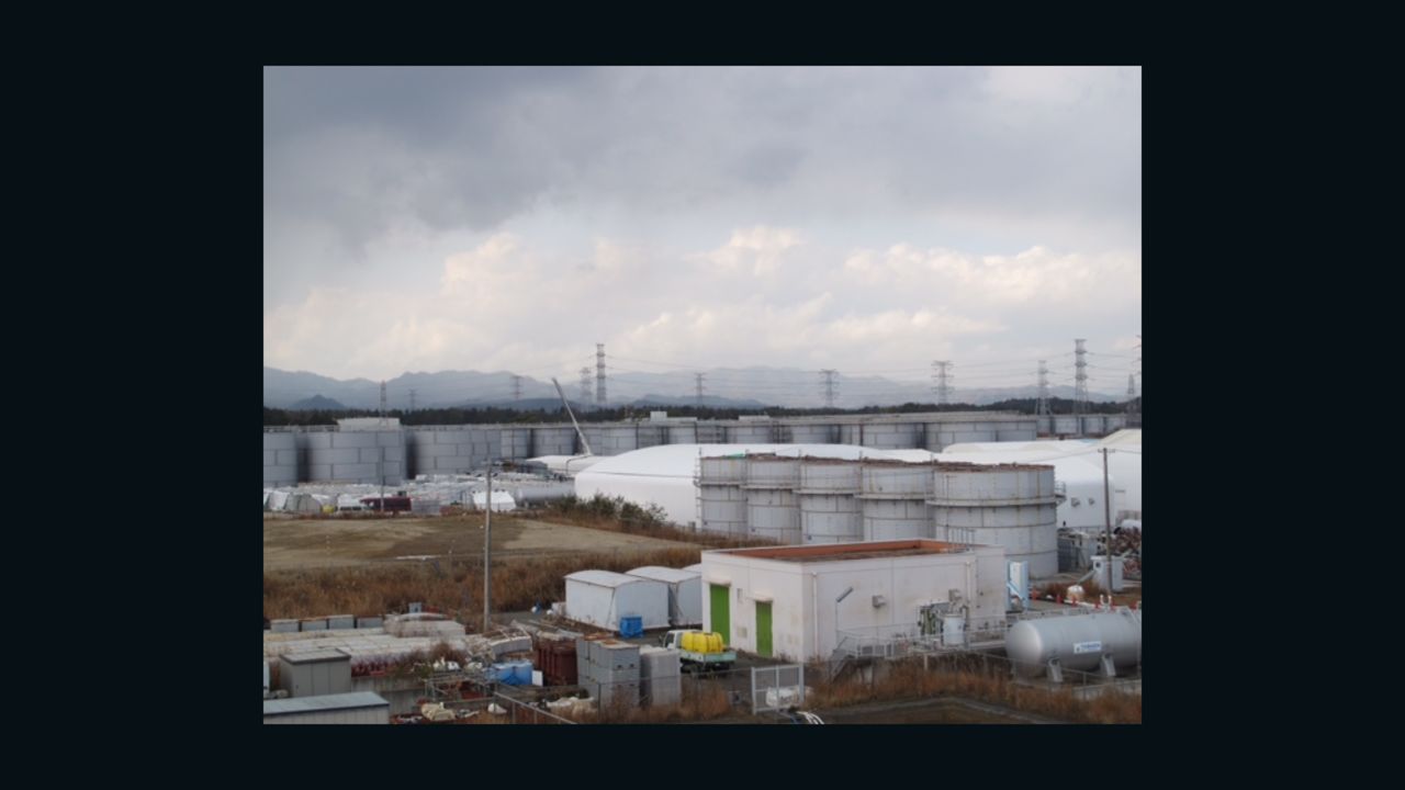 Contaminated water storage tanks at Fukushima.
