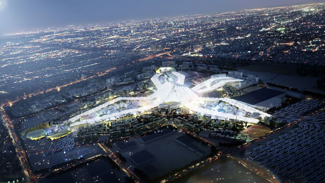 Artist's impression of Expo site at night