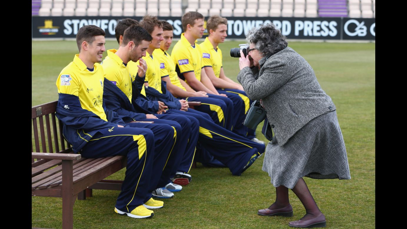 Chris Wood of Hampshire poses during the Hampshire CCC photocall on April 8 at the Ageas Bowl in Southampton, England.