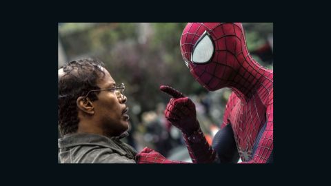 Jamie Foxx, left, co-stars with Andrew Garfield in "The Amazing Spider-Man 2."