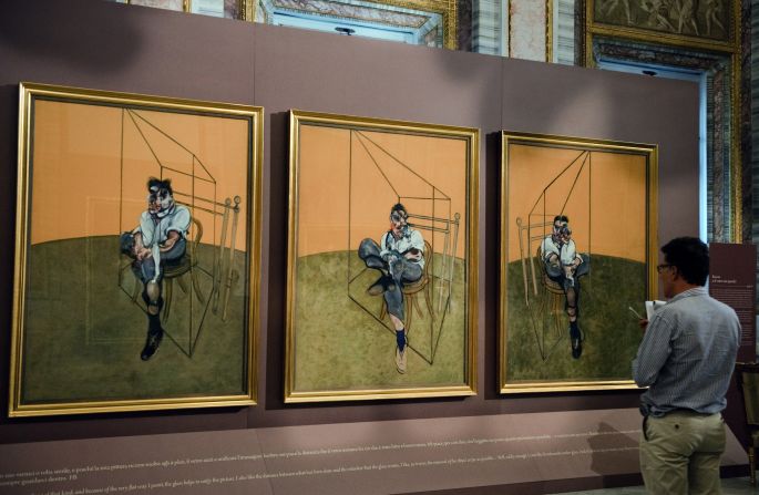 "Three Studies of Lucian Freud," a 1969 painting by Francis Bacon, sold for $142.4 million in November 2013, <a href="index.php?page=&url=http%3A%2F%2Fwww.cnn.com%2F2013%2F11%2F12%2Fus%2Ffrancis-bacon-painting-art-auction%2Findex.html">breaking the record</a> for the most expensive piece of art ever auctioned.