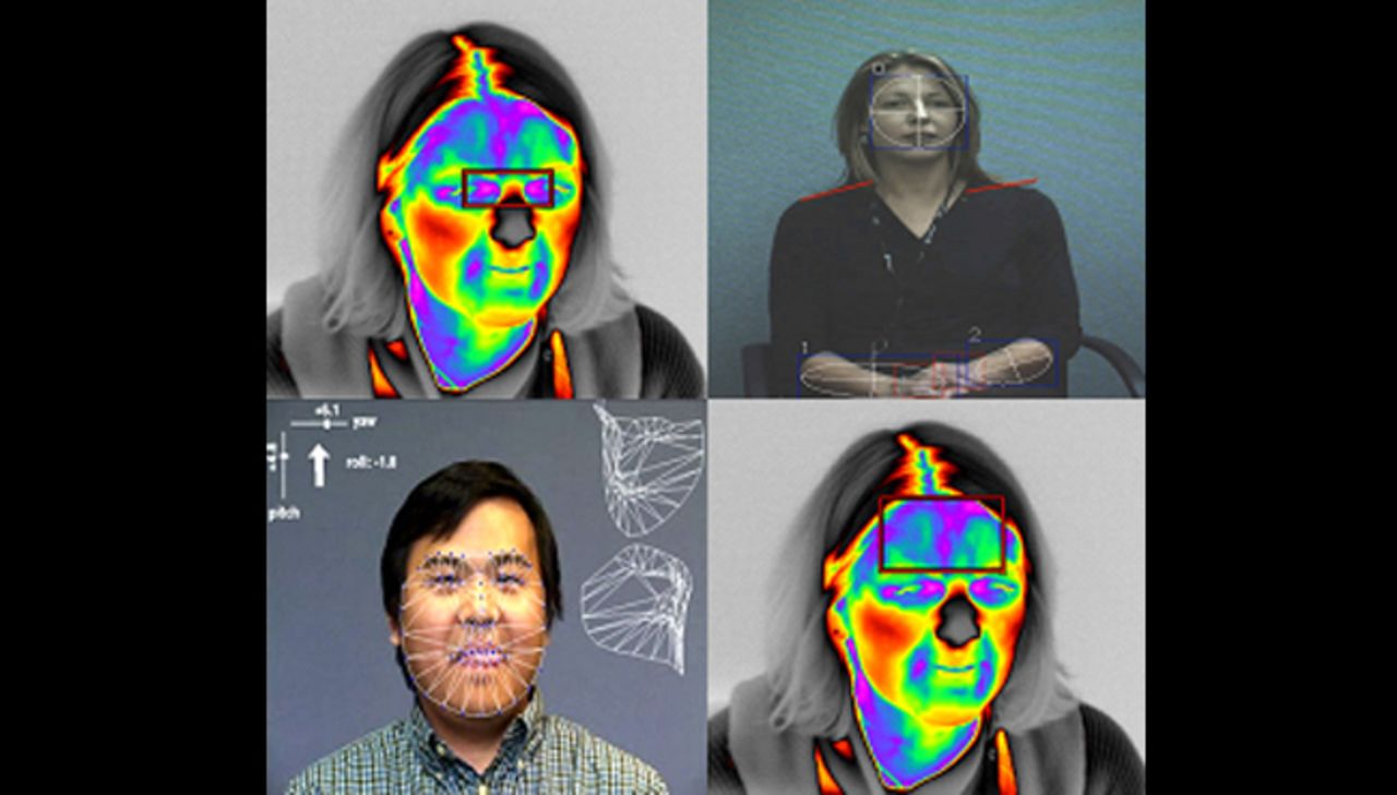 Future Attribute Screening Technology (FAST) can be used to remotely  detect "mal intent" in a person. Using eye trackers, respiratory sensors, thermal cameras, "gesticular analytics" and pheromone detection, Homeland Security hopes to use the technology in, say, airports, to identify potential criminals. There is huge debate surrounding the morality of the technology.