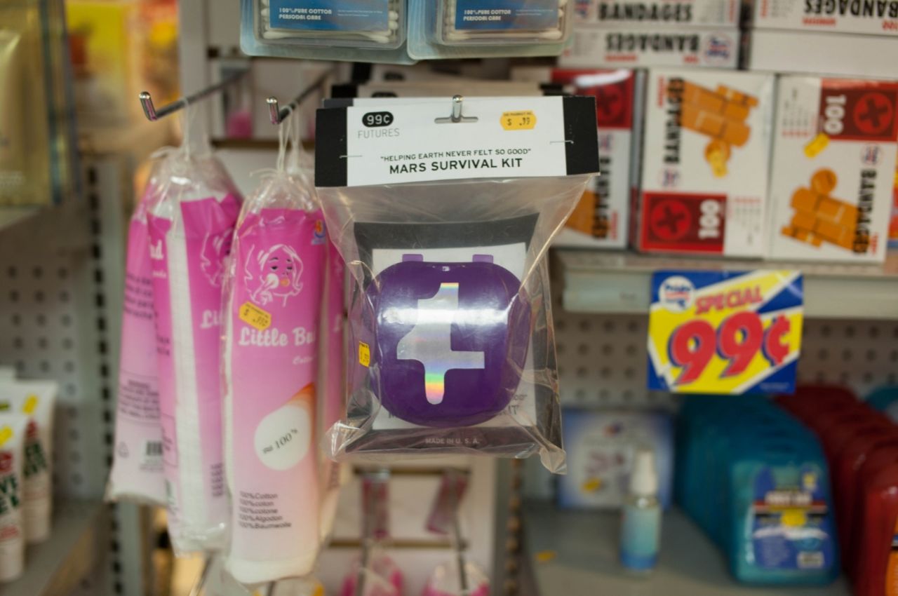 The surreal project, from designers the "Extrapolation Factory," involved selling bespoke products from the future in an ordinary 99¢ Store.