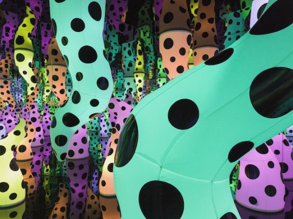 The inflatables gradually change colors, creating an environment that shifts moods. 