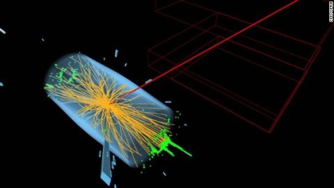 This is what happens when the Higgs boson decays into particles called Tau leptons.