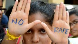 Indian students of Saint Joseph Degree college participate in an anti-rape protest in Hyderabad on September 13, 2013.
