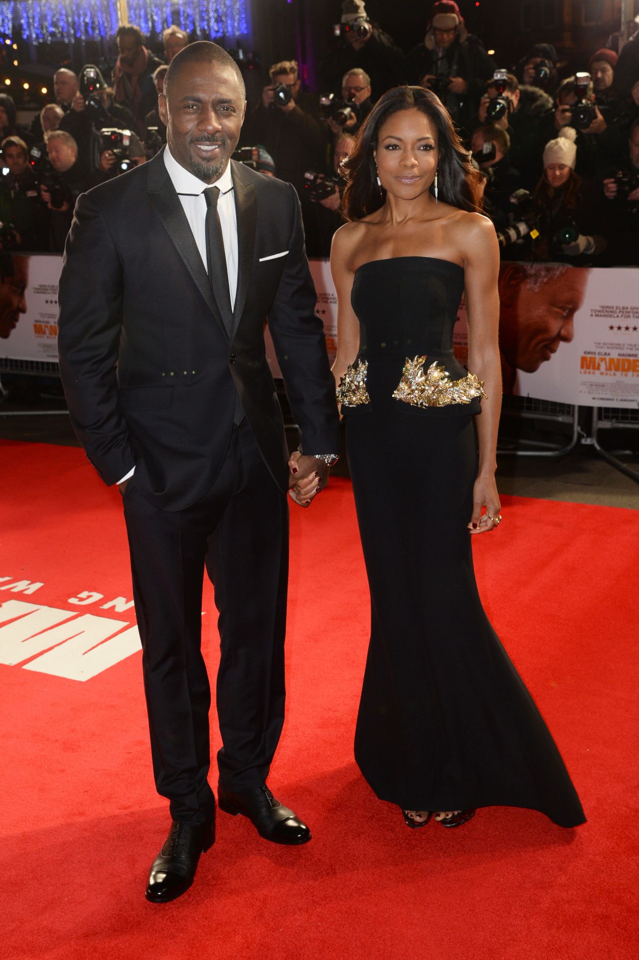 Idris Elba and Naomie Harris put on their finest duds for the London premiere of "Mandela: Long Walk to Freedom."