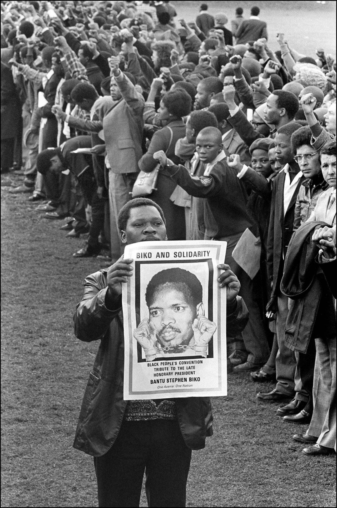 Steve Biko was one of South Africa's most important political activists and the leader of the country's Black Consciousness Movement. His brutal murder from injuries while in police custody caused a local and international outcry, turning world attention on the evils of apartheid. Biko, whose funeral was attended by thousands of mourners and turned into a protest rally, is hailed as a martyr of the anti-apartheid struggle and an international symbol of black resistance.