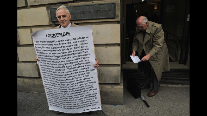 The Rev. John Mosey, right, leaves the Edinburgh High Court in August 2009 as Scottish ministers wrangled over whether to let an ailing al Megrahi return home to die in Libya. Al Megrahi would be released from prison on compassionate grounds due to his terminal prostate cancer.