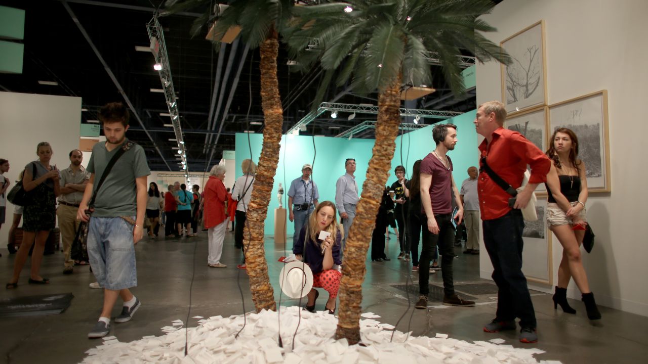 A work by Jose Carlos Marhinat titled "Isla" on display on December 5.