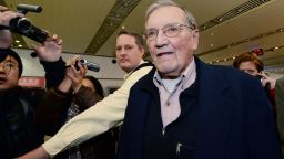 U.S. tourist and Korean War veteran Merrill Newman arrives at the Beijing airport on December 7, 2013, after being released by North Korea. Newman was <a href="http://www.cnn.com/2013/11/20/world/asia/north-korea-detained-american/index.html">detained in October 2013 by North Korean authorities</a> just minutes before he was to depart the country after visiting through an organized tour. His son Jeff Newman said the Palo Alto, California, man had all the proper paperwork and set up his trip through a North Korean-approved travel agency.   