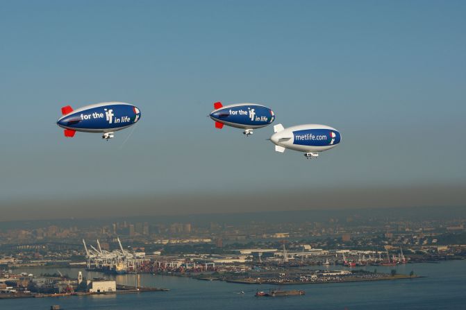 <a href="https://twitter.com/MetLifeBlimp" target="_blank" target="_blank">MetLife</a> has been touring sporting events with its A-60 Plus model blimps since 1987. Its fleet includes "Snoopy One," Snoopy Two" and "Snoopy J."