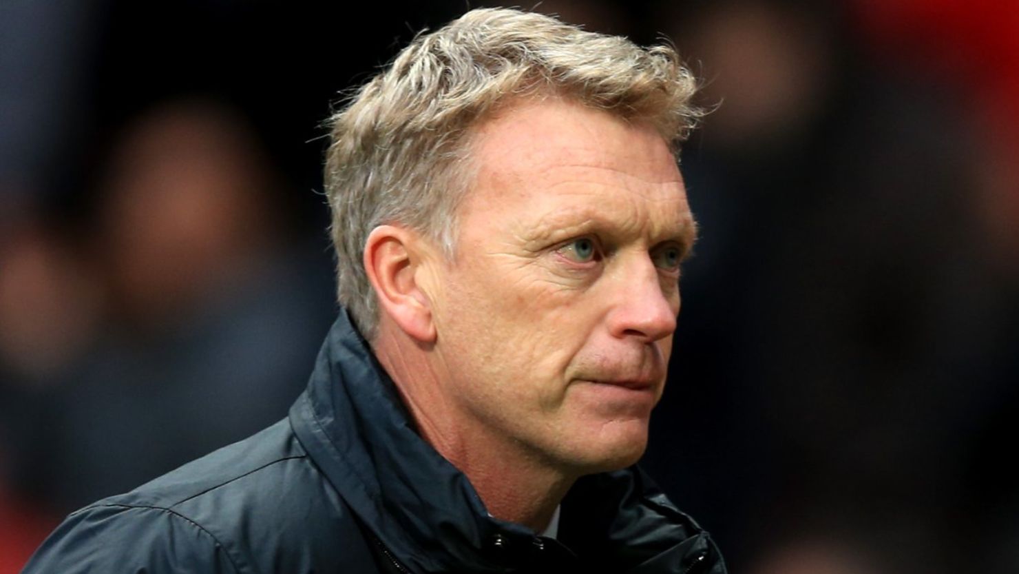 A dejected David Moyes trudges off after his Manchester United side suffer a 1-0 home defeat to Newcastle United. 