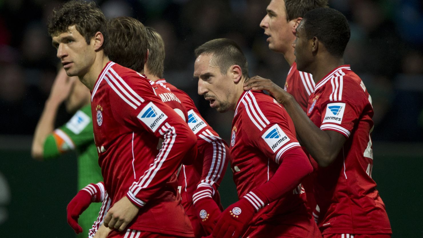 Franck Ribery takes center stage in Bayern Munich's 7-0 rout of Werder Bremen in the Bundesliga.
