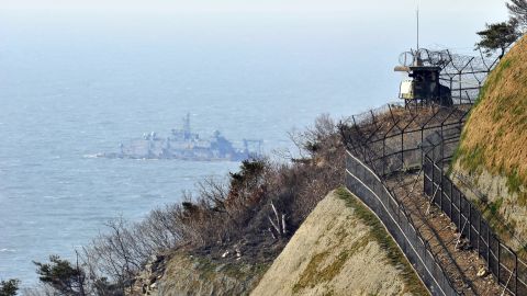 A South Korean military guard post is seen overlooking the disputed waters of the Yellow Sea.