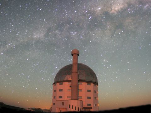 Stars light up the night sky in South Africa. The main observing site is 1,798 meters above sea level. 
