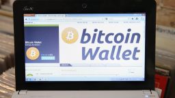 The bitcoin website is shown on the computer of the proprietor of a shop selling vinyl records and that accepts bitcoins for payment on April 11, 2013 in Berlin, Germany. Bitcoins are a digital currency traded on the MTGox exchange, and the value of the virtual money fluctuated from USD 260 per bitcoin down to USD 130 per bitcoin yesterday and recovered somewhat in trading today. (Photo by Sean Gallup/Getty Images)