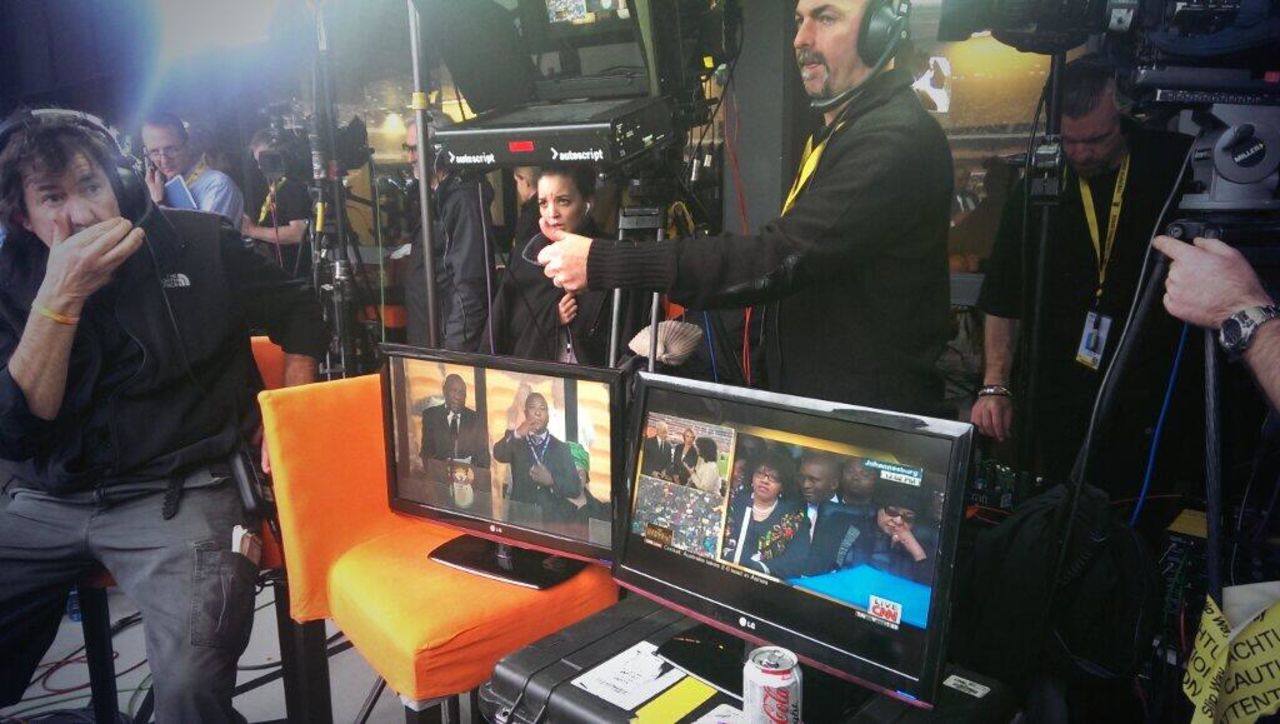 A glimpse at behind-scenes-coverage at FNB Stadium. 
