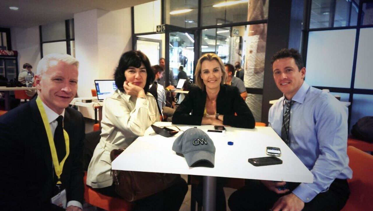 Anderson Cooper, Christiane Amanpour, Curnow and Cuomo prepare for coverage of Mandela's memorial service.