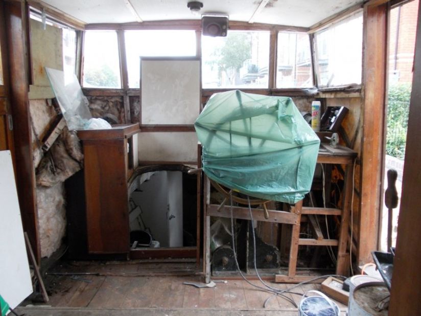 A view of the wheelhouse of Lady Sybil H, where Conway hopes eventually to be able to take the helm.   