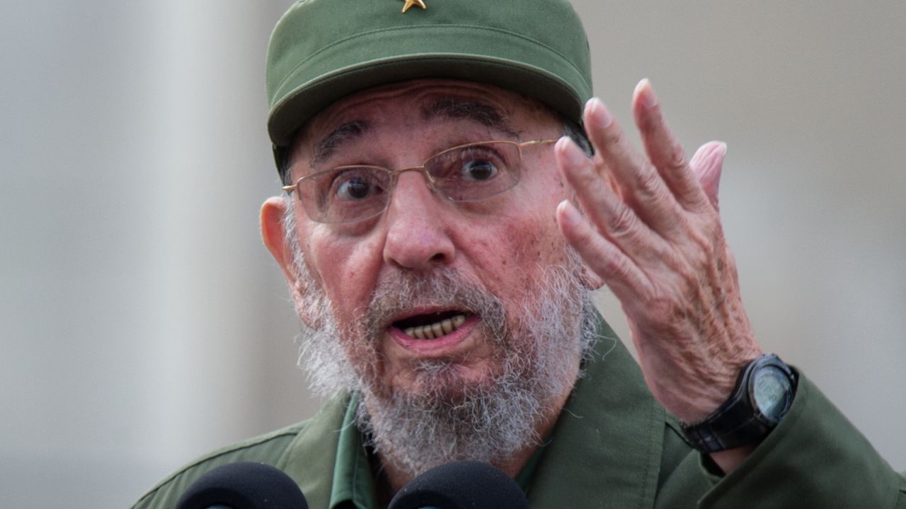 Former Cuban President Fidel Castro delivers a speech during the commemoration of the 50th Anniversary of the Committees of Defense of the Revolution on September 28, 2010 in Havana.