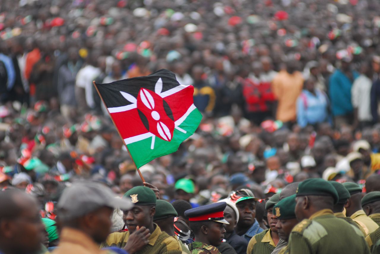 Boniface Mwangi said this photo showed: "The Kenyan flag flying high during the promulgation of the Kenyan Constitution on August 26th 2010. It was a historic ceremony, thousands of Kenyan's gathered to witness the establishment of a new constitution."