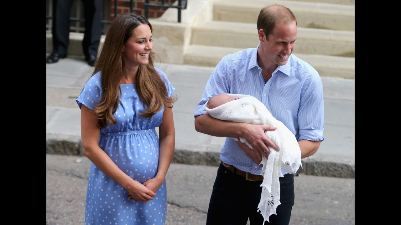Catherine, Duchess of Cambridge, and Prince William depart with their newborn son Prince George at St. Mary's Hospital on July 23 in London. Many remarked that Catherine didn't appear to be trying to hide or obscure her midsection post-birth.