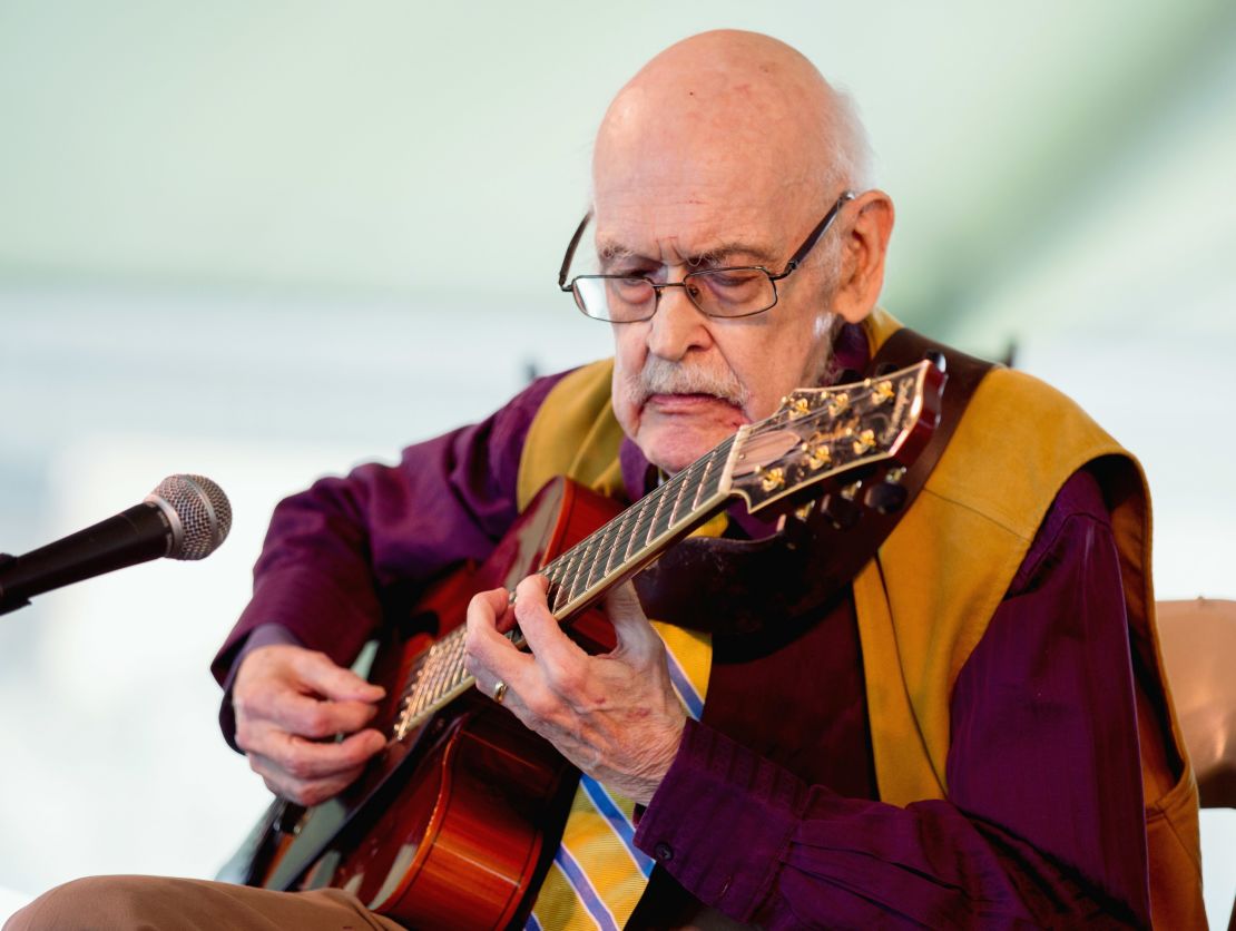 Jim Hall performs during the Newport Jazz Festival 2013 at Fort Adams State Park on August 4, 2013.