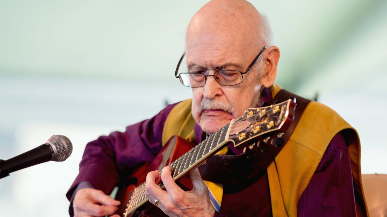 Jim Hall performs during the Newport Jazz Festival 2013 at Fort Adams State Park on August 4, 2013.