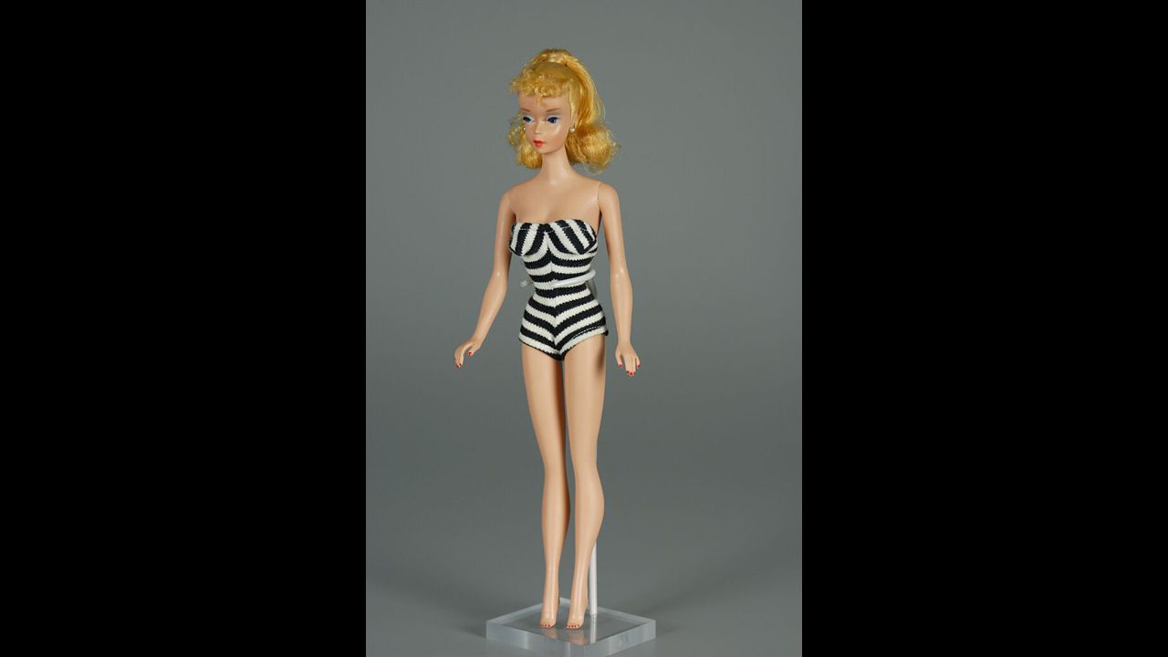 This Barbie Doll by Mattel in 1960 doesn't look quite the same as the ones today (less pink). 