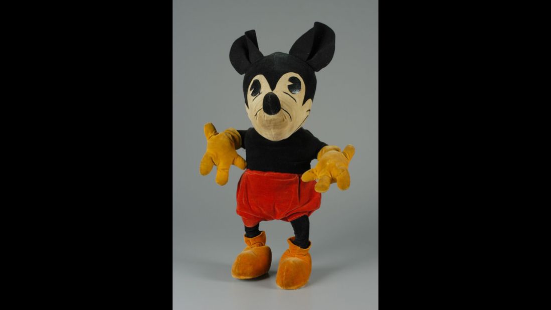Mickey Mouse doll by Steiff Co. circa 1930. The Steiff Company worked with Disney over six years and in that time produced about 53,000 Mickey Mouse dolls. 