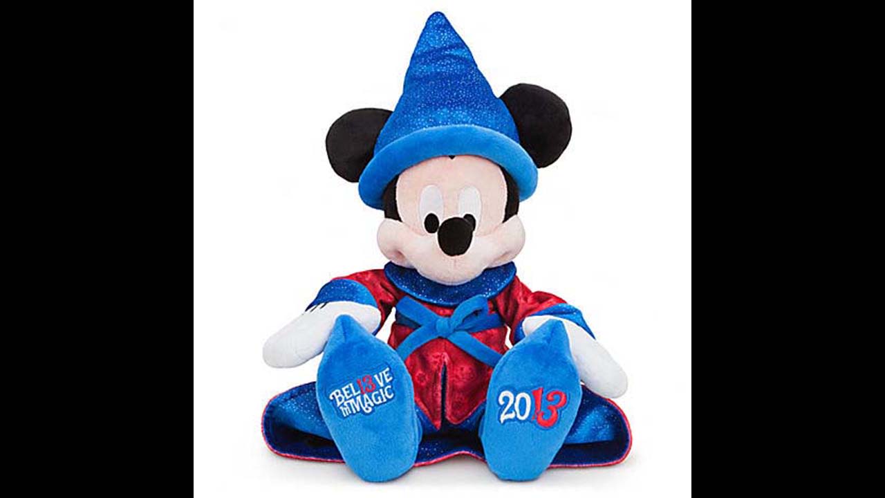 Mickey's Sorcerer's Apprentice plush souvenir doll by Disney. This well-known mouse has been the face of Disney for years, starting in 1928 when he was created by Ub Iwerks and Walt Disney.