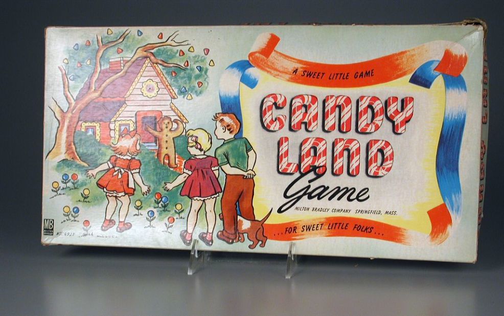 Candy Land board game by the Milton Bradley Company in 1949. Schoolteacher Eleanor Abbott invented the game in 1948 while recuperating in a polio ward in San Diego. 