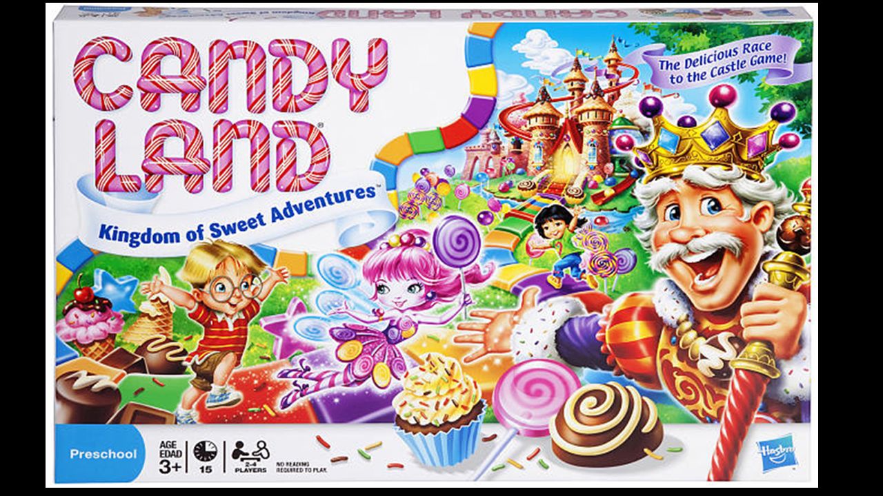 The Kingdom of Sweets Candy Land board game by Hasbro in 2010. The game has been made over to become more appealing to children. 