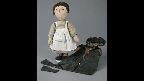 Raggedy Ann doll by P.F. Volland Company Muskegon Toy and Garment Works circa 1920s. Johnny Gruelle, a newspaper cartoonist, wrote and illustrated "Raggedy Ann Stories" for publisher P.F. Volland in 1918. Legend has it that Gruelle made up these stories to entertain his young daughter.