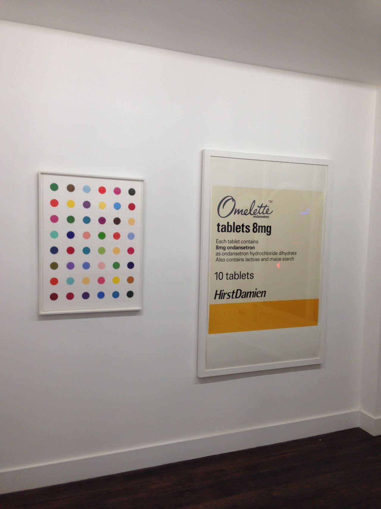 "Oleoylsarcosine" (left) another of the artist's dot paintings, was created in 2008. It is worth £18,000 ($29,480). Police have appealed for help to recover the stolen pieces.