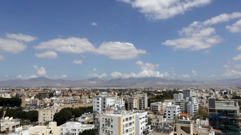 The capital city Nicosia, the largest on the island and divided by the Green Line.