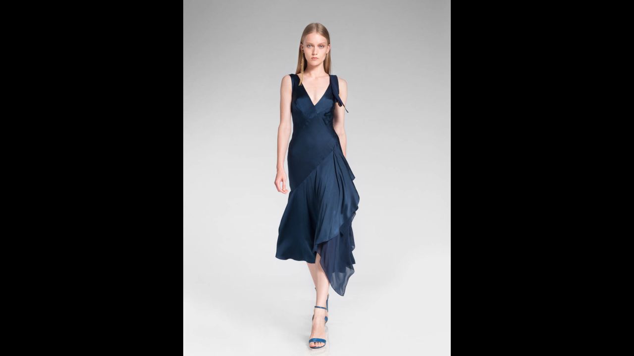 Deep blues -- like this Donna Karan resort 2014 dress -- are also considered to be representative of the holiday season.