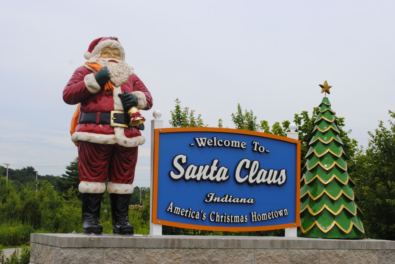 The town of Santa Claus was originally called Santa Fe, but that's not half as much fun. 