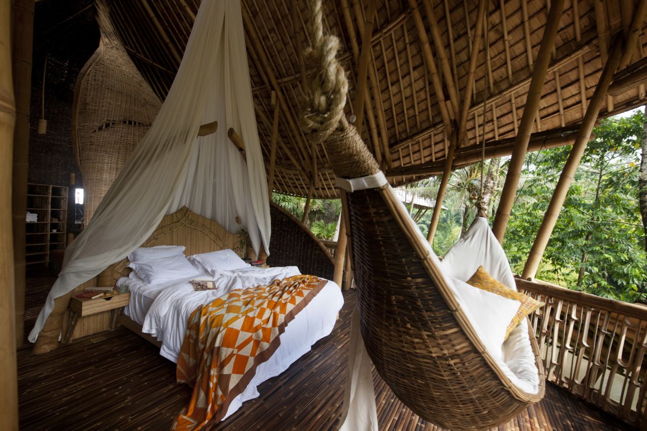 Lucky villa dwellers can choose whether they want to enjoy breathtaking jungle views from their king-size bed or the comfortable hammock.