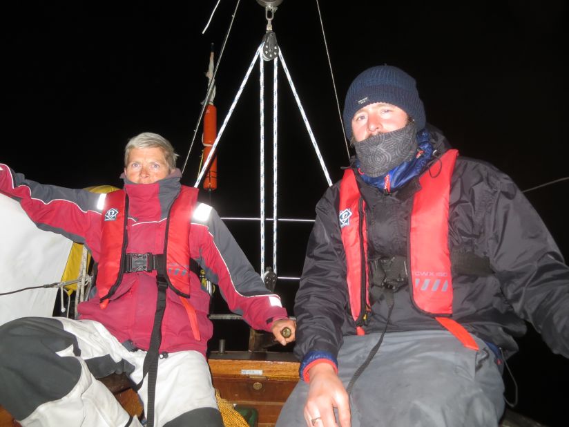 It was tough for Conway's support crew of Owain Wyn-Jones, Lou Barden and kayaker Emily Bell as they endured freezing temperatures during his night swims.