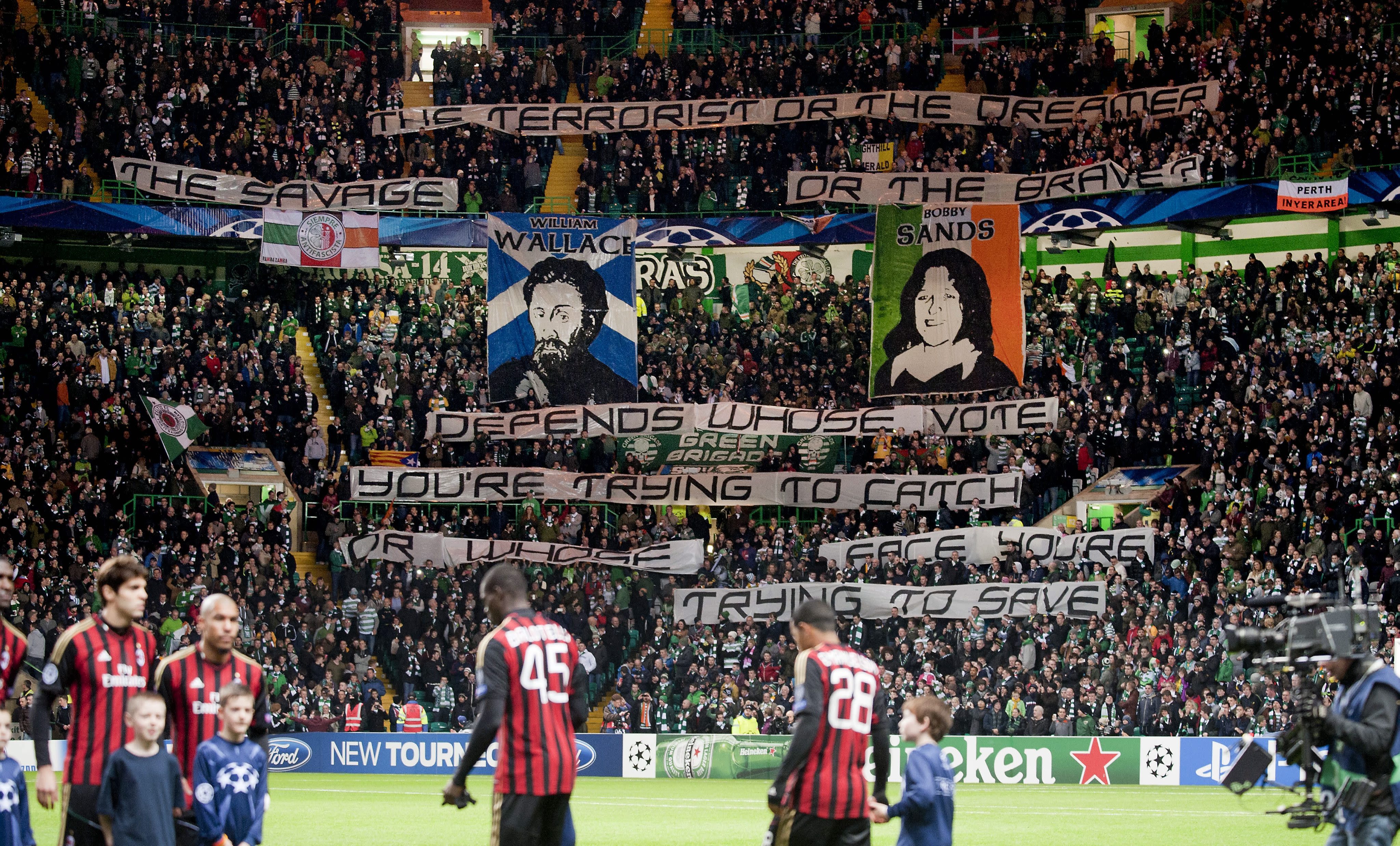 Supporters are furious that Celtic FC branding was put up at St