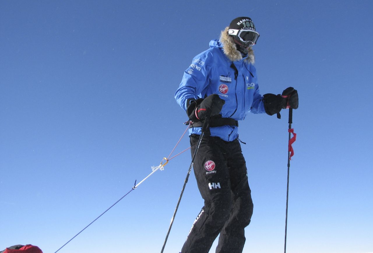 Alexander Skarsgard of Team U.S. trudges through the snow.